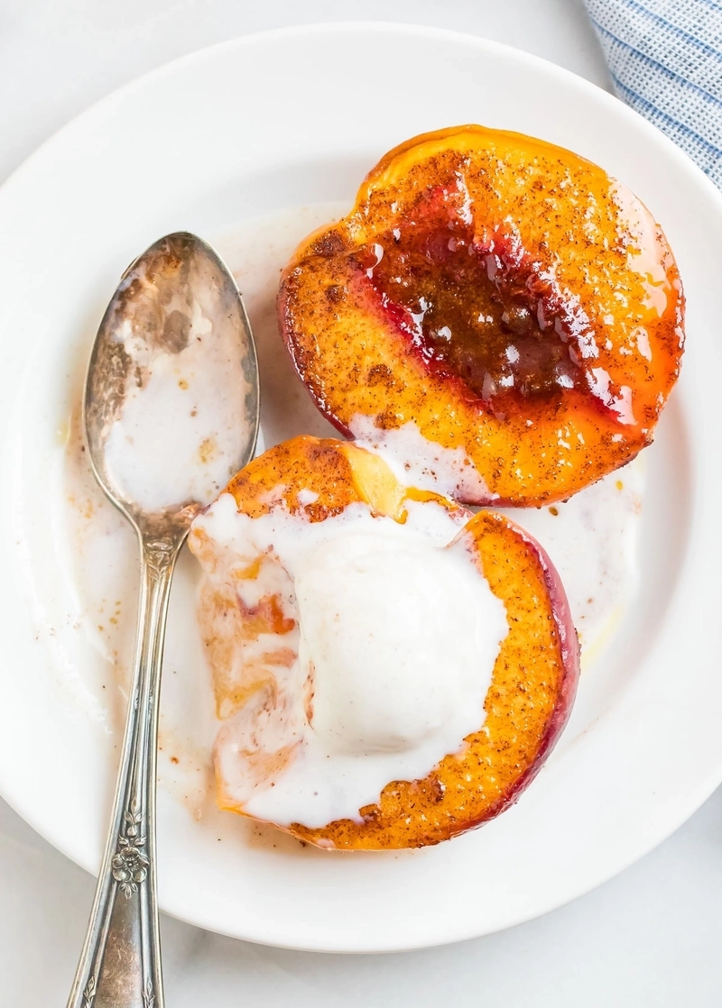 Baked peaches