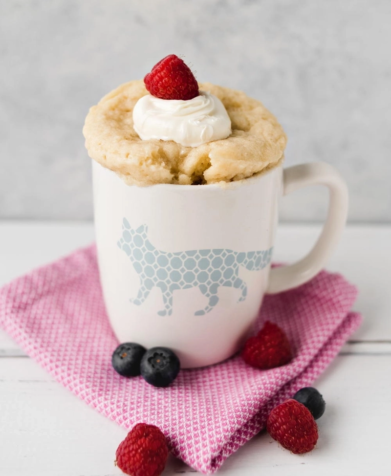 Moist vanilla mug cake