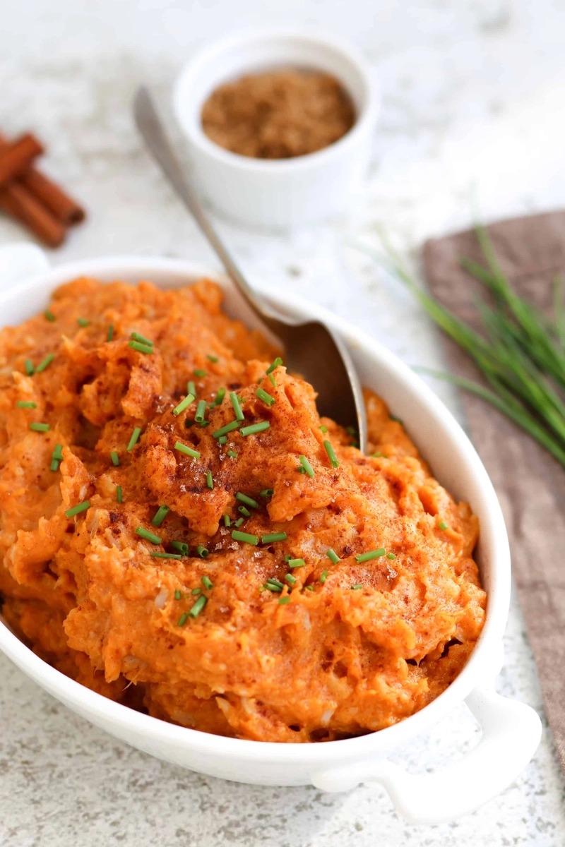 Spiced sweetpotato cauliflower mash