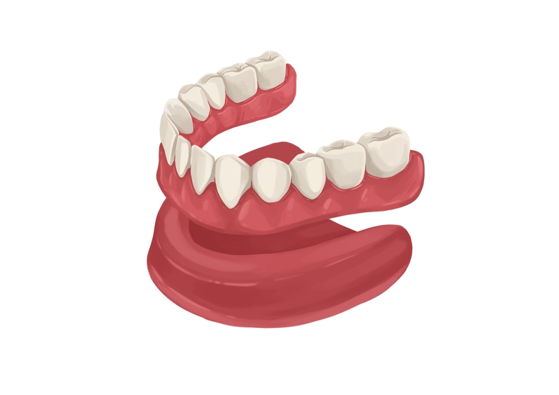 Full lower dentures above the gums