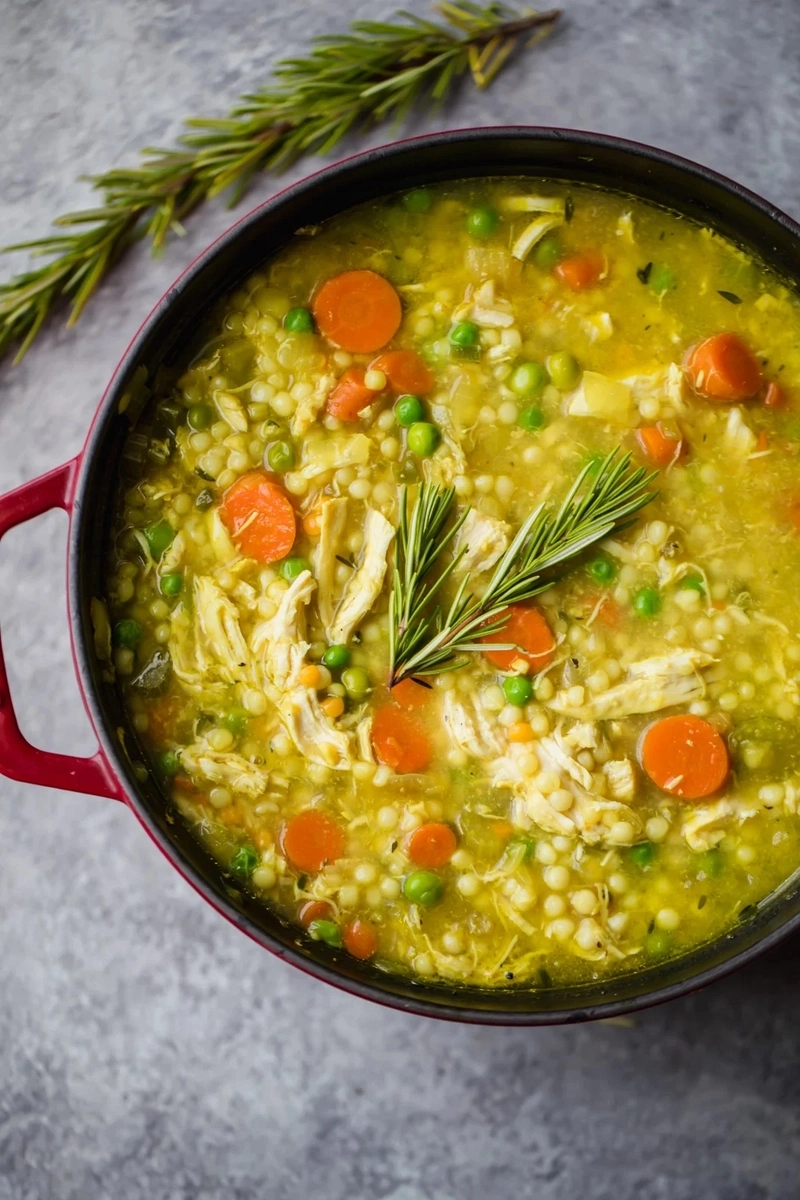 Chicken with herbs soup