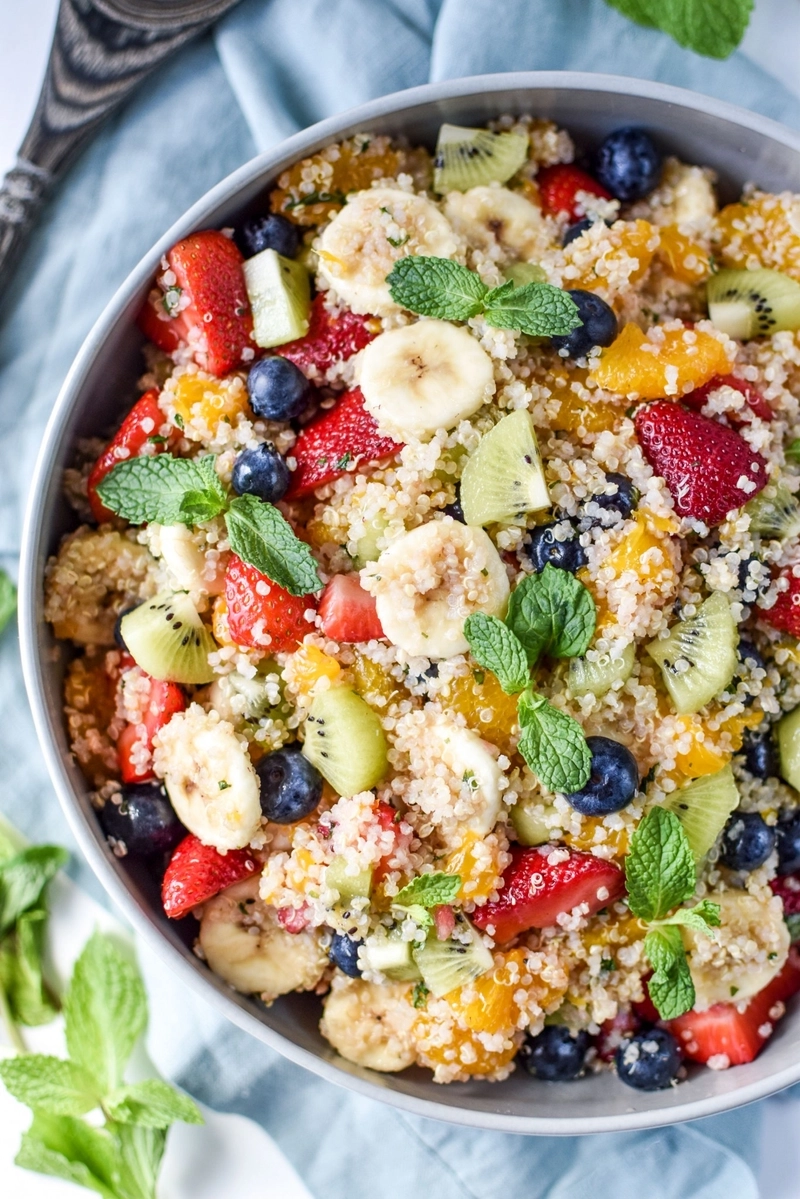 Quinoa mint fruit salad